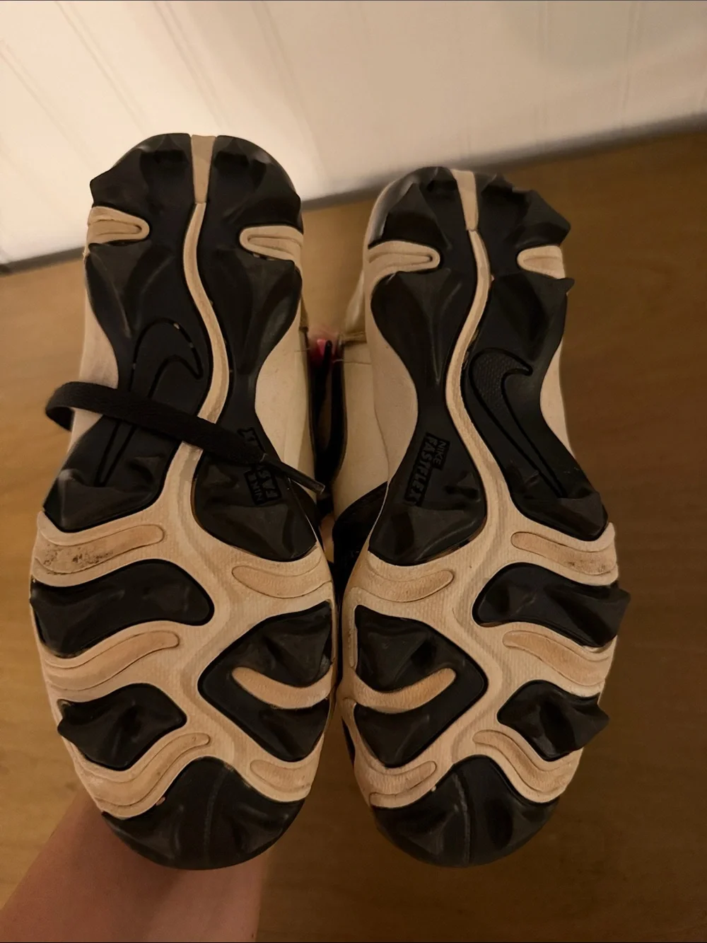 Nike Kids Black, Gold and White High-Top Sneaker cleats